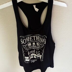 Black Graphic Tank Top